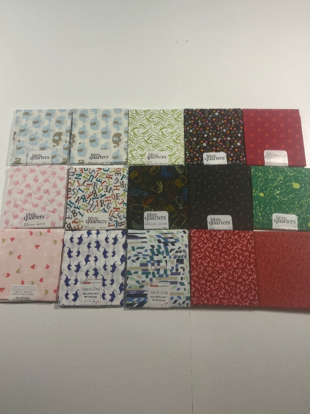 Lot of 15 Random Fat Quarters Cotton Quilt Quilting Fabric New